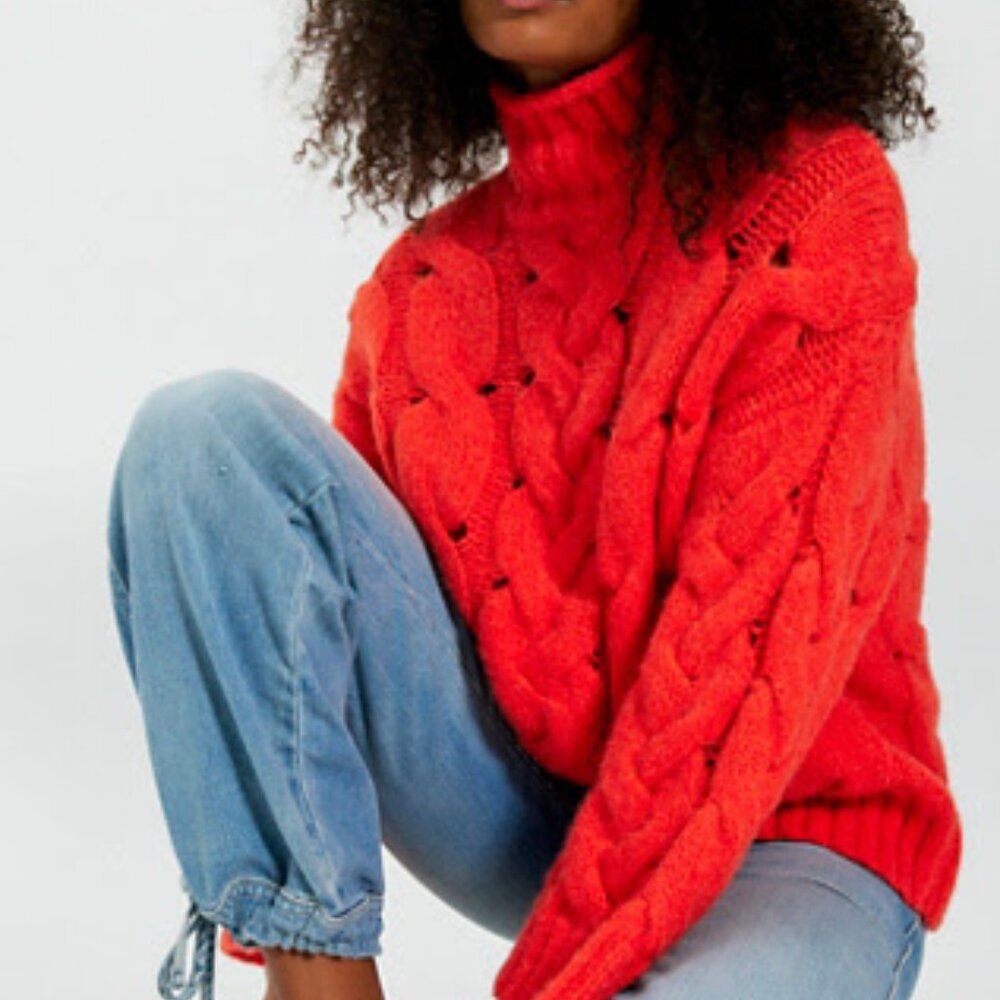 Free People Clementine SoftSpun Cable Knit Pullover